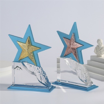 ADL Climbing to the Peak Crystal Glass Trophy Awards Star Metal Trophy Award for First Award Business Gifts
