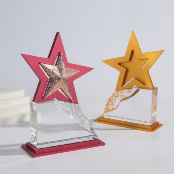 ADL Climbing to the Peak Crystal Glass Trophy Awards Star Metal Trophy Award for First Award Business Gifts