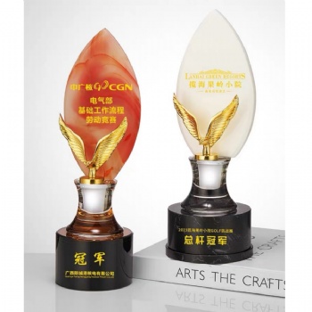 ADL 2023 New Design Crystal Glass Trophy Awards Metal Stone Sports Crystal Trophy Awards for Stone Crafts Honor Company Gifts