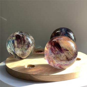 ADL Handmade Crystal Glass Glaze Sandblasting Crafts Purple Polished Balls Fairy for Souvenir Business Gifts