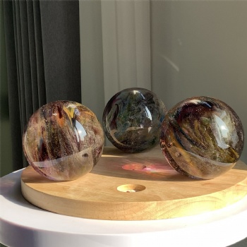 ADL Handmade Crystal Glass Glaze Sandblasting Crafts Purple Polished Balls Fairy for Souvenir Business Gifts