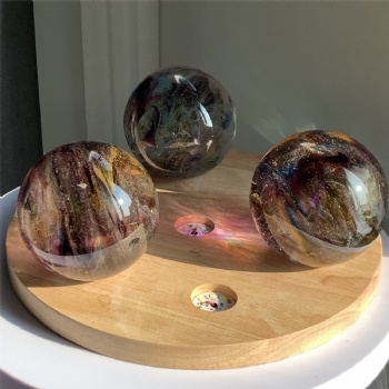 ADL Handmade Crystal Glass Glaze Sandblasting Crafts Purple Polished Balls Fairy for Souvenir Business Gifts