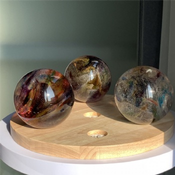 ADL Handmade Crystal Glass Glaze Sandblasting Crafts Purple Polished Balls Fairy for Souvenir Business Gifts