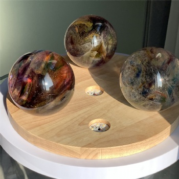 ADL Handmade Crystal Glass Glaze Sandblasting Crafts Purple Polished Balls Fairy for Souvenir Business Gifts