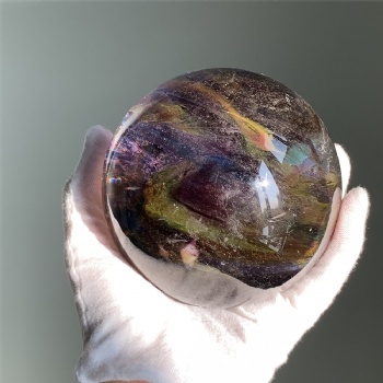 ADL Handmade Crystal Glass Glaze Sandblasting Crafts Purple Polished Balls Fairy for Souvenir Business Gifts