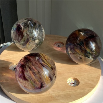 ADL Handmade Crystal Glass Glaze Sandblasting Crafts Purple Polished Balls Fairy for Souvenir Business Gifts