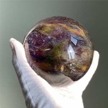 ADL Handmade Crystal Glass Glaze Sandblasting Crafts Purple Polished Balls Fairy for Souvenir Business Gifts