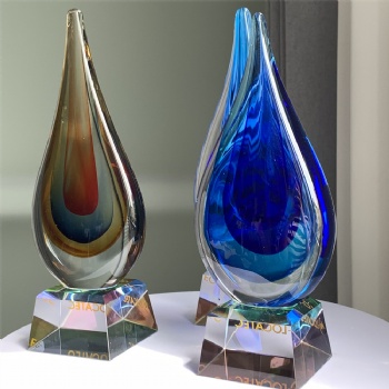 ADL 2023 New Design Luxurious Crystal Water Drops Droplet Glass Trophy Awards for Business Souvenir Gifts