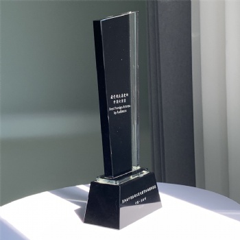 ADL 2023 New Design Black Transparent Crystal Glass Trophy Awards Cheap Wholesales Glass Trophy