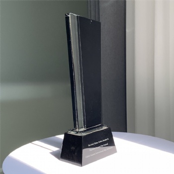 ADL 2023 New Design Black Transparent Crystal Glass Trophy Awards Cheap Wholesales Glass Trophy