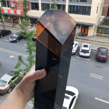 ADL High-Quality Crystal Glass Black Amber Color Trophy Awards for Business Souvenir Gifts First Awards Events