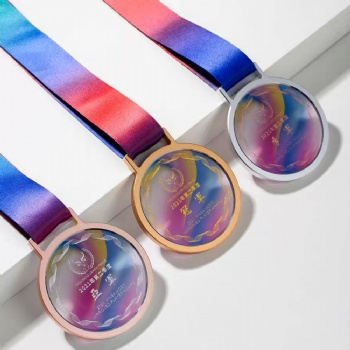 ADL New Design Personalized Customized Crystal Glass Medals for Sport Plaque