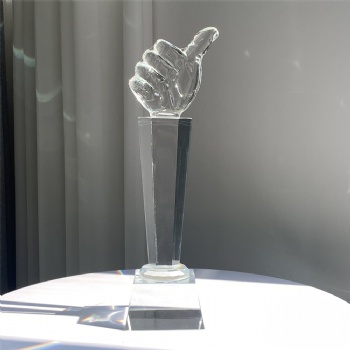 ADL Cheap Crystal Glass Trophy Awards for Wholesales Thumb First Awards Trophy