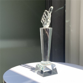 ADL Cheap Crystal Glass Trophy Awards for Wholesales Thumb First Awards Trophy