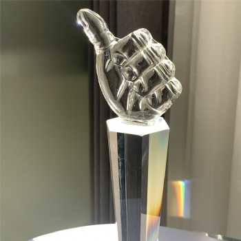 ADL Cheap Crystal Glass Trophy Awards for Wholesales Thumb First Awards Trophy