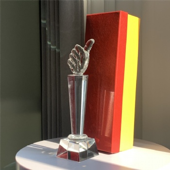 ADL Cheap Crystal Glass Trophy Awards for Wholesales Thumb First Awards Trophy