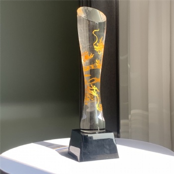 ADL New Design Dragon Crystal Glass Trophy Awards for Business Souvenir Gifts Honorary Award at Company Annual Meeting