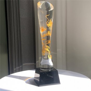 ADL New Design Dragon Crystal Glass Trophy Awards for Business Souvenir Gifts Honorary Award at Company Annual Meeting
