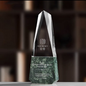 ADL 2024 New Design Crystal Glass Marble Stone Awards Trophy for Polished Crystal Trophy for Morden Crystal Crafts