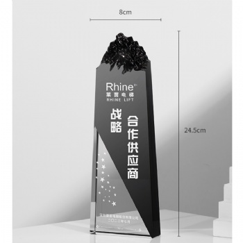 Adl Wholesales Acrylic Awards High-Quality Mountain Shape Crystal Glass Trophy Awards Black Blue Clear White Awards