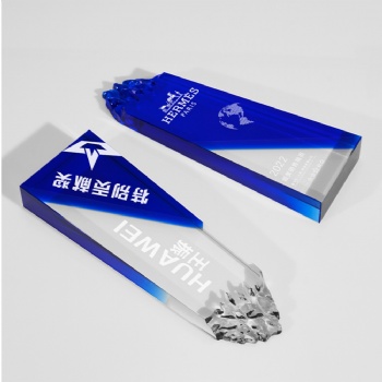 Adl Wholesales Acrylic Awards High-Quality Mountain Shape Crystal Glass Trophy Awards Black Blue Clear White Awards
