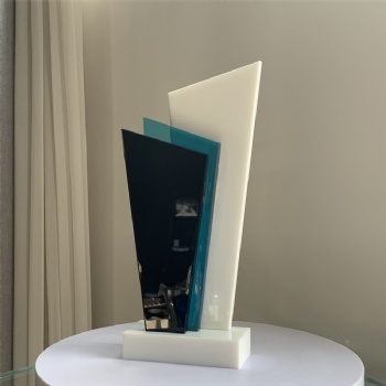 ADL Creative New Design Crystal Glass Marble Stone Trophy Awards with Customized Words and Logo for Crystal Glass Crafts