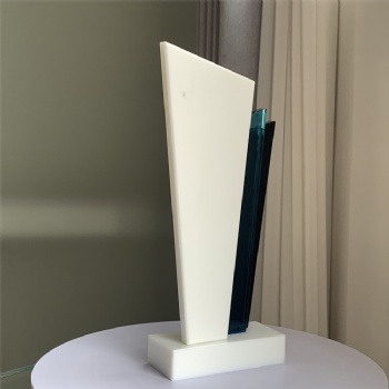 ADL Creative New Design Crystal Glass Marble Stone Trophy Awards with Customized Words and Logo for Crystal Glass Crafts