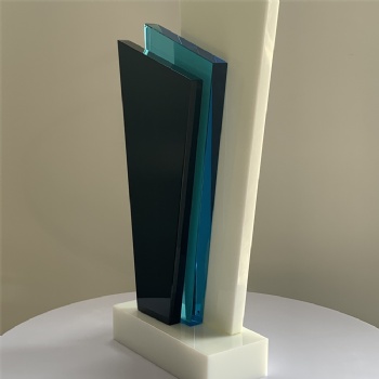 ADL Creative New Design Crystal Glass Marble Stone Trophy Awards with Customized Words and Logo for Crystal Glass Crafts