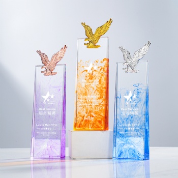 High Quality crystal craft products Crystal Glass Trophy Award trophy For Sports Events