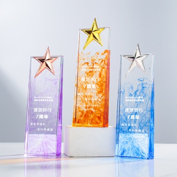 High Quality crystal craft products Crystal Glass Trophy Award trophy For Sports Events