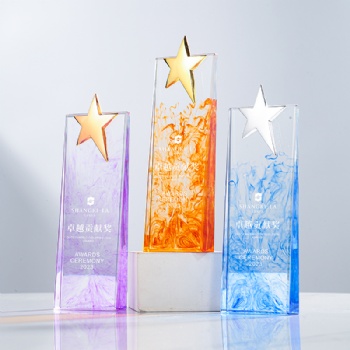 High Quality crystal craft products Crystal Glass Trophy Award trophy For Sports Events