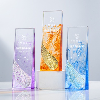 High Quality crystal craft products Crystal Glass Trophy Award trophy For Sports Events