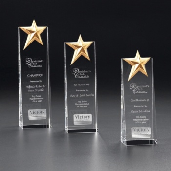 Classic K9 Blank Customized Metal Star Crystal Trophy and Award Glass Plaque Sport Awards