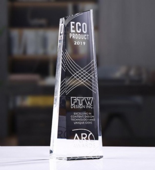 High-Grade Trophy Custom Crystal Handicraft Souvenirs Transparent Fashionable Crystal Glass Trophy