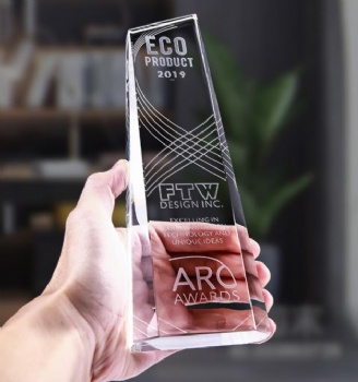 High-Grade Trophy Custom Crystal Handicraft Souvenirs Transparent Fashionable Crystal Glass Trophy