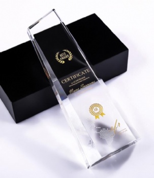 High-Grade Trophy Custom Crystal Handicraft Souvenirs Transparent Fashionable Crystal Glass Trophy