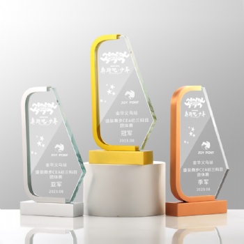 Wholesale Custom Elegant Metal Crystal Glass Trophy new Designed Crystal color printing Trophies