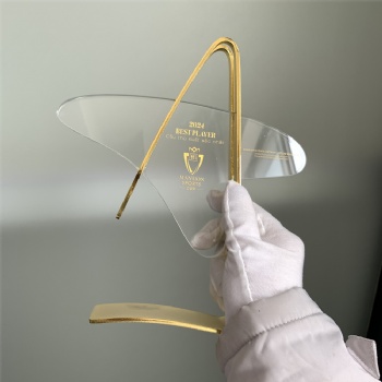 ADL 2024 New Design Crystal Glass Star Metal Trophy Awards with Customized Words and Logo for Crystal Glass Crafts