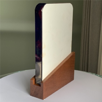 ADL Crystal Glass Wooden Trophy Awards Colored Plaques with Customized Words for Crystal Glass Crafts Business Gifts