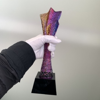 ADL New Design 2024 Star Crystal Glass Trophy Awards for Plaques with Customized Design Crystal Glass Crafts Business Gifts