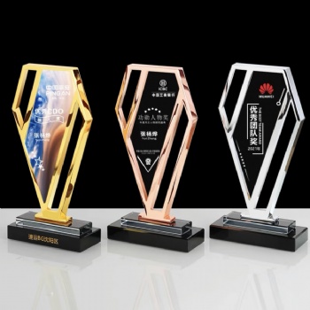 ADL 2024 New Design Metal High-Quality Trophies Awards Medals and Plaques Polished Crystal Trophy Metal Crafts