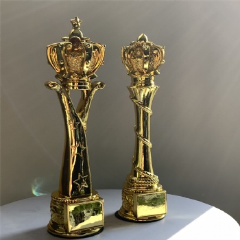 ADL Crystal Glass Awards Trophy Plaque Sports Medal Resin Crown Crystal Crafts Cheap Trophy Awards with Printing Customized Logo