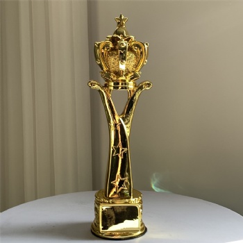 ADL Crystal Glass Awards Trophy Plaque Sports Medal Resin Crown Crystal Crafts Cheap Trophy Awards with Printing Customized Logo