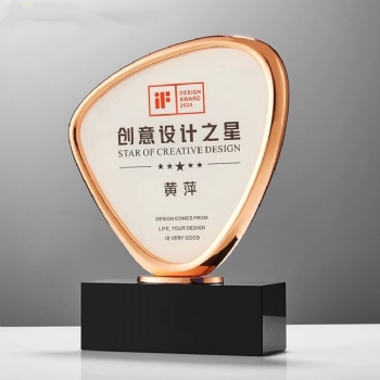 ADL 2024 New Metal Crystal Glass Design Crystal Crafts Trophy Awards Customized Logo Sport Crystal Trophy