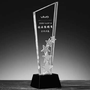 ADL Crystal Glass Laser Engraving Polished Trophy Awards Modern Star Crystal Crafts Sports Crystal Trophy
