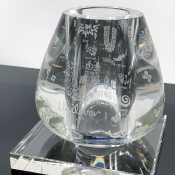 ADL Big Vase Crystal Glass Trophy Awards Customized Design Drawings for the Customers High-Quality Crystal Glass Crafts Gifts