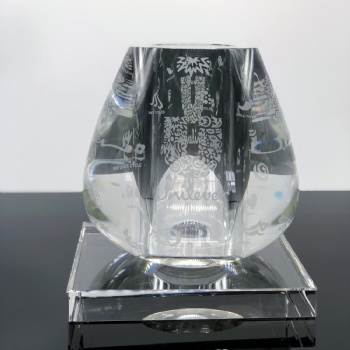 ADL Big Vase Crystal Glass Trophy Awards Customized Design Drawings for the Customers High-Quality Crystal Glass Crafts Gifts