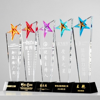 ADL 2024 New Design Crystal Trophy Awards Souvenir from China Customized Colorful Trophies, Medals, and Plaques