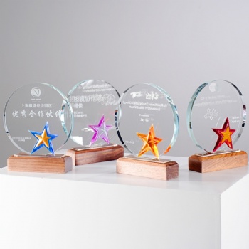 ADL 2024 New Design Star Crystal Trophy Awards Souvenir from China Customized Colorful Trophies, Medals, and Plaques