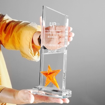 ADL Colorful Star Crystal Glass Trophy Awards Souvenir Gifts from China Wholesales Factory Cheap Plaques Trophy for Sports